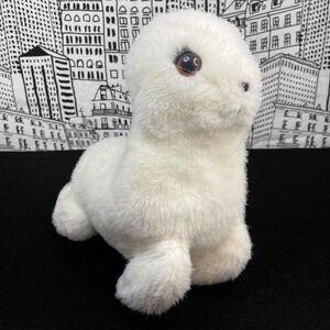 VTG Graphics International White Stuffed Seal Pup 10" Plush Sea Animal Toy 1983